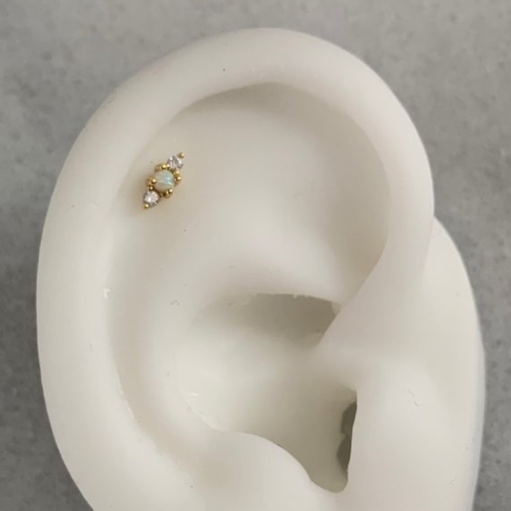 COPY - Gold Crystal Opal Cartilage Earring